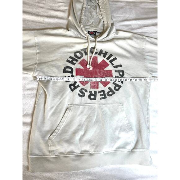 Red Hot Chili Peppers Logo Hoodie White Sz L - Picture 3 of 6